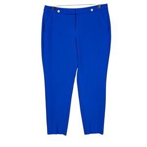 WHBM Pants Womens 8 Cobalt Blue Taper Ankle Stretch Trousers Career Work 34x27